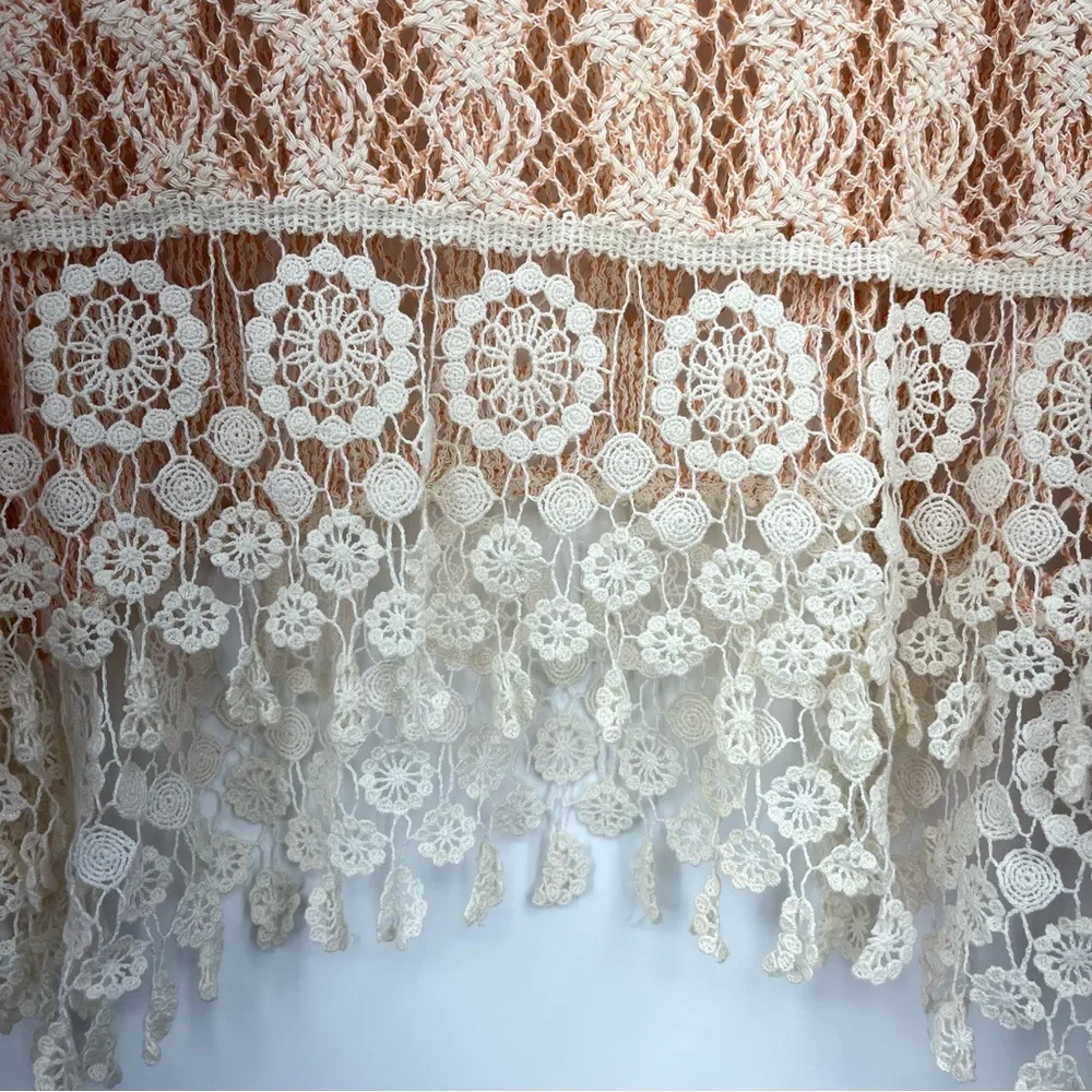 Free People S New Romantics Heirloom Rashele Cropped crochet Long Sleeve